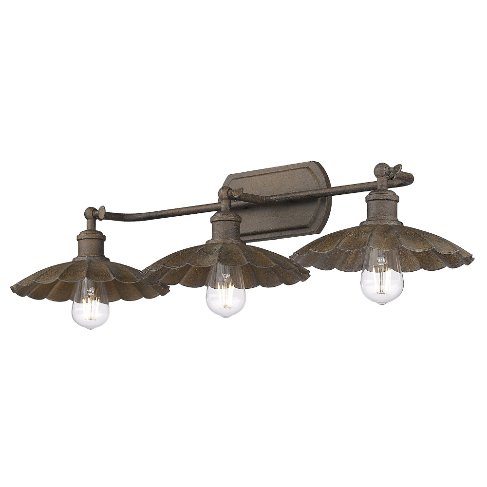 Wry Lighting Clemence 3-light Vanity in Dark Rust